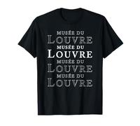 Musée du Louvre Contornos París Francia Impresión Blanca Camiseta