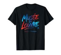 Musée du Louvre Paris Francia Colorido Pincel Print Camiseta