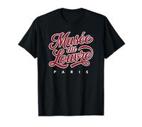 Musée du Louvre Paris Script Rojo con impresión Blanca Camiseta