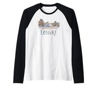 Musée du Louvre Pirámide Acuarela Exterior París Francia Camiseta Manga Raglan