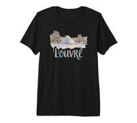 Musée du Louvre Pirámide Acuarela Exterior París Francia Camiseta Premium