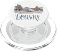 Musée du Louvre Pirámide Acuarela Exterior París Francia PopSockets PopGrip para MagSafe