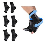 MUSEFITER 4 pares de calcetines para fascitis plantar con manguito de compresión para el pie, Negro , Talla única