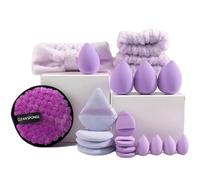 musejoy Juego de diadema y muñequera para el cuidado de la piel, esponjas de maquillaje, cara suave triangular, para mujeres y adolescentes, regalos de moda