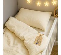 muselina Funda nordica infantil para cuna 70 - 135x100 cm - algodón saco nordico y cubre de edredon cama para niños y niñas Juego fundas para edredón 100 x 135 cm con almohada 60 x 40 cm Oeko-Tex