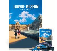 Museo del Louvre,París Rompecabezas de 1000 Piezas para Adolescentes Entrenamiento Inteligente Pasatiempo Tranquilo Bordes precisos Regalo Ideal para Las Fiestas (38x52cm)
