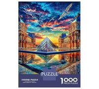 Museo del Louvre Rompecabezas 1000 Pieza, Puzzle Difícilpara Adultos, Puzzle DIY para Juegos Familiares Rompecabezas 52x38cm/1000pcs