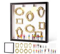 Museo en Miniatura DIY 25 x 25 cm, Mini Museo Fotos con Mini Marcos, Figuras de Personas y Luz LED, Kit de Shadow Box como Regalo para el Día de San Valentín, Aniversario, Cumpleaños, Decoración