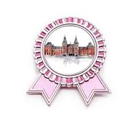 Museo Imperio en Holandés Art Deco Fashion Badge Broche Pin Rosa Ganador Medalla de Premio, M, Metal, Medio, Metal, Medium, Metal