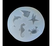 museourstyty Moldes de resina para hacer joyas de plata de mar concha de estrella de mar joyería jabón molde de silicona decoración de tartas herramientas de artesanía