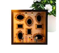 Museum Silhouette Box - de madera, 9,84 pulgadas, vitrina, funciona con pilas, diseño elegante y portátil, iluminación cálida para decoración del hogar, fotos, coleccionables, artesanías, regalos