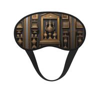 Museum Treasures - Cómoda máscara de dormir de satén con borde negro para bloquear la luz y dormir reparador