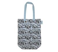 Museums & Galleries Bolsa de lona de algodón orgánico ecológica, diseño de golondrinas y ángela de mar, bolsa de compras artística reutilizable, azul, negro, Tote Bag