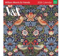 Museums & Galleries Calendario 2026 de William Morris & Friends - Calendario de pared con vista mensual en V & A, planificador de pared 2026 y organizador personal para el hogar y la familia