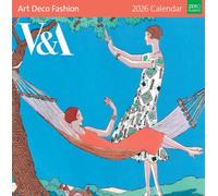 Museums & Galleries Calendario Art Deco Fashion 2026 - V&A Calendario de pared con vista mensual del Reino Unido - Planificador de pared 2026 y organizador personal para el hogar y la familia