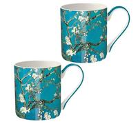 Museums & Galleries Juego de 2 tazas de porcelana fina, diseño de Vincent Van Gogh "Almond Blossom", tazas de té y café premium, regalo de alta calidad para el hogar y la cocina
