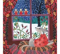 Museums & Galleries Paquete de 5 tarjetas de Navidad benéficas, diseño de perro y ventana nevada, paquete múltiple de tarjetas de Navidad festivas, en ayuda de organizaciones benéficas del Reino Unido