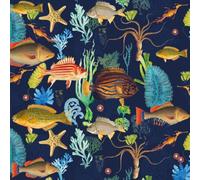 Museums & Galleries Tarjeta de cumpleaños para hombres o mujeres, diseño colorido de peces subacuáticos, colección de historia natural, interior en blanco, tarjeta de felicitación temática del océano