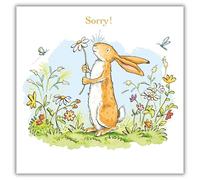 Museums & Galleries Tarjeta de disculpas para ella - Guess How Much I Love You Rabbit Holding a Daisy Illustration - Tarjeta de disculpas para mamá, hermana, hija, amiga o miembro de la familia