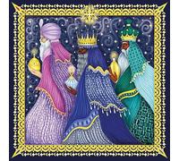 Museums & Galleries Tarjetas de Navidad, paquete de 5 - Los Tres Reyes con Regalos, Ecológicas y Reciclables