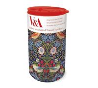 Museums & Galleries Vaso de viaje aislado - William Morris Strawberry Thief - Diseño V & A - Taza de acero inoxidable de 350 ml - Taza reutilizable