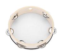 Musfunny Panderetas para adultos de 8 pulgadas: tamborina de madera con cascabeles de metal de una sola fila, instrumento musical de percusión para adultos, regalo para iglesia KTV