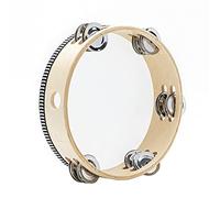 Musfunny Tambores de mano de 20 cm con 8 pares de tambores de metal para adultos y fiestas de la iglesia (8 pulgadas natural)