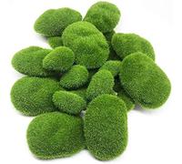 Musgo Artificial, 10 Piedras Artificiales Decorativas, Musgo Artificial Manualidades, 5 Diferentes Tamaño, Musgo Bolas de Musgo Verde para Decorar Macetas Casas de Muñecas Jardín de Hadas y Maquetas