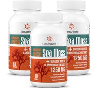 Musgo Marino Irlandés Liposomal 30000 mg, Alta Potencia, Raíz de Bardana y Complejo de Fucus, Fuente Natural de Vitaminas y Minerales, 60 Unidades (Paquete de 3)
