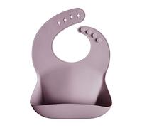 mushie Babero de Silicona para Bebés | Baberos de Alimentación con Bolsillo | Fáciles de Lavar | 4 Tamaños Ajustables | Sin BPA | Accesorio Durable para Niños Pequeños y Niñas | Pale Mauve