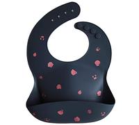 mushie Babero de Silicona para Bebés | Baberos de Alimentación con Bolsillo | Fáciles de Lavar | 4 Tamaños Ajustables | Sin BPA | Accesorio Durable para Niños Pequeños y Niñas | Shells Smoke