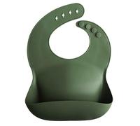 mushie Babero de Silicona para Bebés | Baberos de Alimentación con Bolsillo | Fáciles de Lavar | 4 Tamaños Ajustables | Sin BPA | Accesorio Durable para Niños Pequeños y Niñas | Forest Green