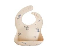 mushie Babero de Silicona para Bebés | Baberos de Alimentación con Bolsillo | Fáciles de Lavar | 4 Tamaños Ajustables | Sin BPA | Accesorio Durable para Niños Pequeños y Niñas | Lilac Flowers