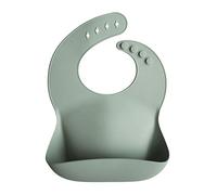 mushie Babero de Silicona para Bebés | Baberos de Alimentación con Bolsillo | Fáciles de Lavar | 4 Tamaños Ajustables | Sin BPA | Accesorio Durable para Niños Pequeños y Niñas | Cambridge Blue