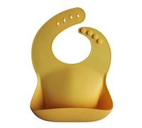 mushie Babero de Silicona para Bebés | Baberos de Alimentación con Bolsillo | Fáciles de Lavar | 4 Tamaños Ajustables | Sin BPA | Accesorio Durable para Niños Pequeños y Niñas | Mineral Yellow