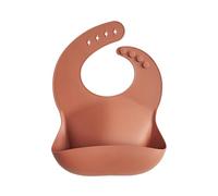 mushie Babero de Silicona para Bebés | Baberos de Alimentación con Bolsillo | Fáciles de Lavar | 4 Tamaños Ajustables | Sin BPA | Accesorio Durable para Niños Pequeños y Niñas | Clay
