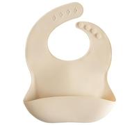 mushie Babero de Silicona para Bebés | Baberos de Alimentación con Bolsillo | Fáciles de Lavar | 4 Tamaños Ajustables | Sin BPA | Accesorio Durable para Niños Pequeños y Niñas | Shifting Sand