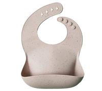 Mushie Babero de Silicona para Bebés | Baberos de Alimentación con Bolsillo | Fáciles de Lavar | 4 Tamaños Ajustables | Sin BPA | Accesorio Durable para Niños Pequeños y Niñas | Shifting Sand Terrazzo