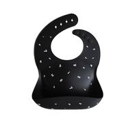 mushie Babero de Silicona para Bebés | Baberos de Alimentación con Bolsillo | Fáciles de Lavar | 4 Tamaños Ajustables | Sin BPA | Accesorio Durable para Niños Pequeños y Niñas | Black Numbers