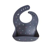 mushie Babero de silicona Planet s azul oscuro