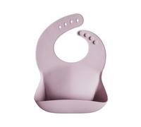 mushie Babero de Silicona para Bebés | Baberos de Alimentación con Bolsillo | Fáciles de Lavar | 4 Tamaños Ajustables | Sin BPA | Accesorio Durable para Niños Pequeños y Niñas | Pale Mauve