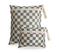 mushie Bolsas húmedas resistentes al agua, bolsa de almacenamiento reutilizable grande y pequeña para artículos de bebé y viajes, bolsillos con cremallera con asa, lavable a máquina, juego de 2