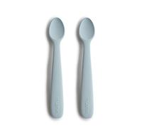 Mushie Cucharas Baby para niños en Silicona libre de BPA | Paquete de 2 Cuchara de alimentación aptas para lavavajillas | Accesorios a la hora de comer para niños pequeños | Powder Blue