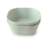 mushie Cuencos Cuadrados para Niños Set de 2 | Fabricados en Dinamarca | Libres de BPA | Aptos para lavavajillas | Equipamiento inicial seguro, duradero | Sage