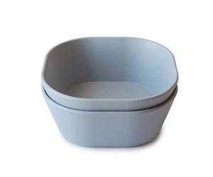 mushie Cuencos Cuadrados para Niños Set de 2 | Fabricados en Dinamarca | Libres de BPA | Aptos para lavavajillas | Equipamiento inicial seguro, duradero | Cloud