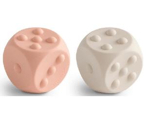 Mushie Dados Pop It Solid Sand/Blush 2 uds