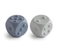 Mushie Dice Press Toy | Juguete sensorial Push & Pop | Desarrollo de Habilidades motoras Finas | Enseñanza de la aritmética Simple | 100% Silicona de Calidad alimentaria | (Tradewinds/Stone)