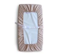 Mushie Funda para Cambiador de Bebé Lavable | 70x45 cm | Adecuado para Cambiador Estándar | Cinturones de Seguridad Ajustables | Accesorios para Bebés Seguros | Blush