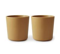 mushie Juego de 2 Tazas para Bebés | Fabricado en Dinamarca | Vasos Resistentes al Lavavajillas y al Microondas | Accesorios Seguros y Durables para Niños Pequeños y Niñas | Mustard