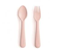 Mushie Kit Tenedor + Cuchara Rosa 2uds